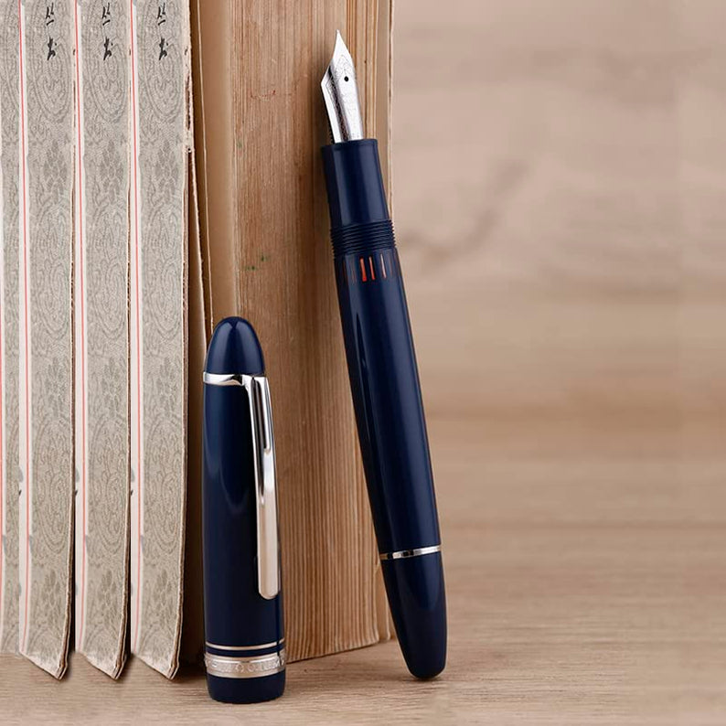 Moonman P136 Resin Piston Fountain Pen Fine Nib with Box,Resin Pen Set