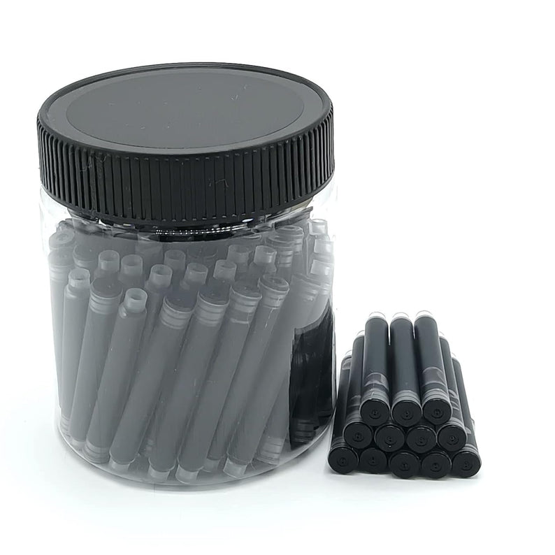 Jinhao Fountain Pen Ink Cartridges Refills – 2.6mm Bore Diameter, 80 Pcs Black Ink Cartridges for Jinhao & Baoer Pens, Ideal for School & Office Use