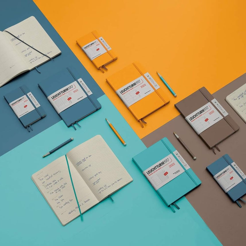 LEUCHTTURM1917 Hardcover Notebook Medium (A5), Ruled, 251 Pages - Stone Blue
