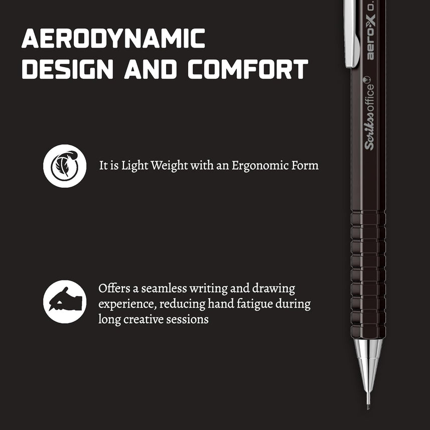 Scrikss | Aero-X | Mechanical Pencil | 0.7mm | Black