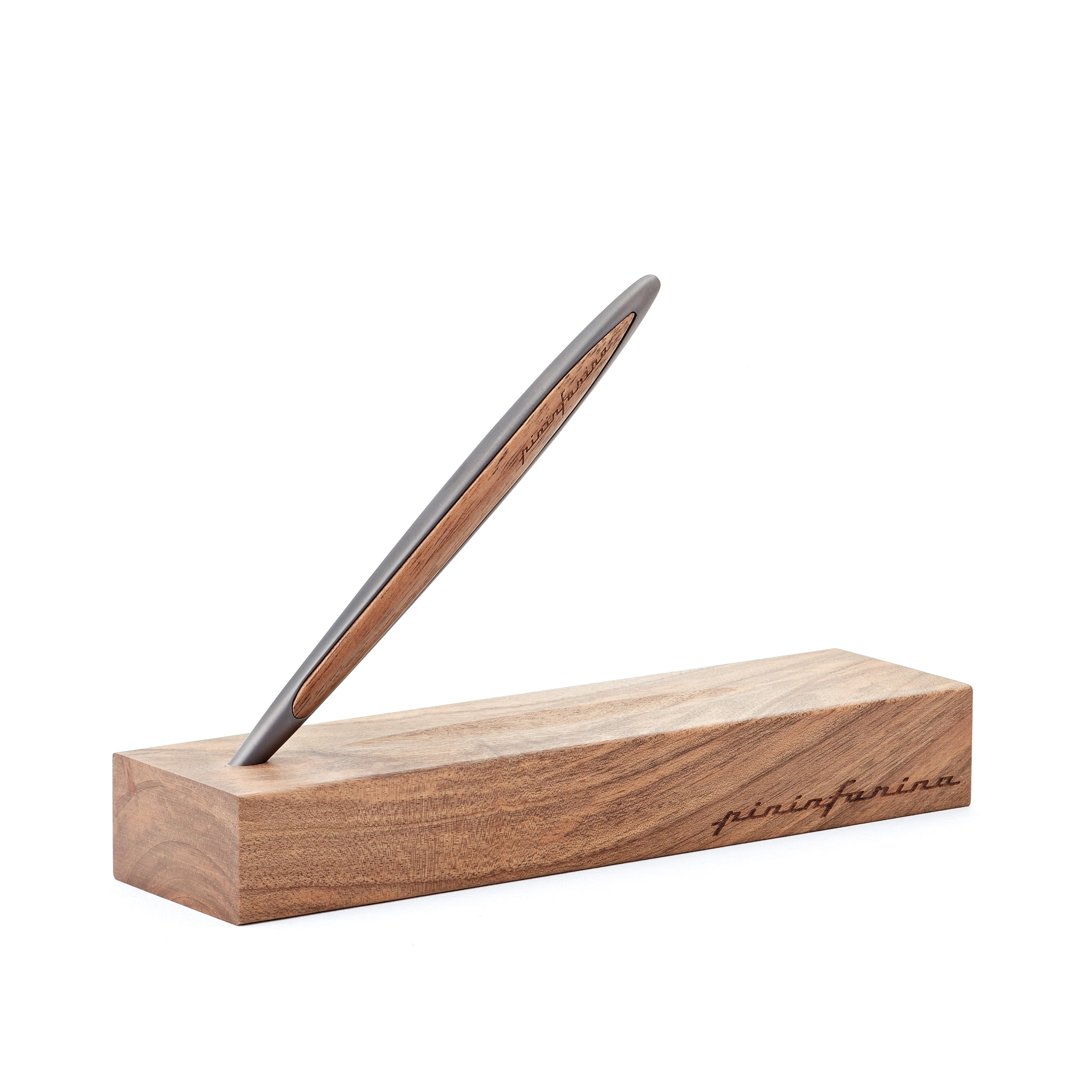 Pininfarina Cambiano Classic Ethergraf Pencil with Solid Wood Desk Stand – Matt Black