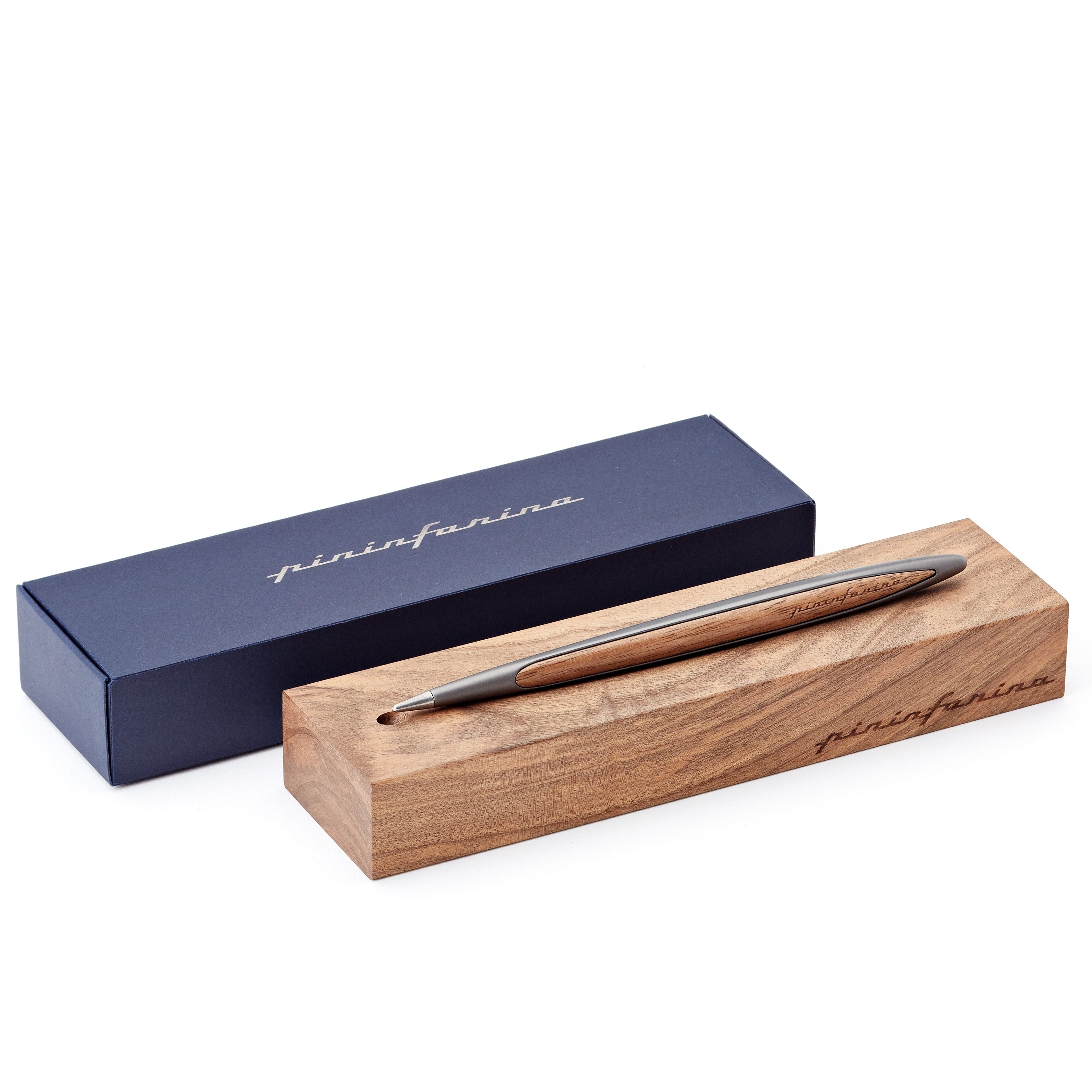Pininfarina Cambiano Classic Ethergraf Pencil with Solid Wood Desk Stand – Matt Black