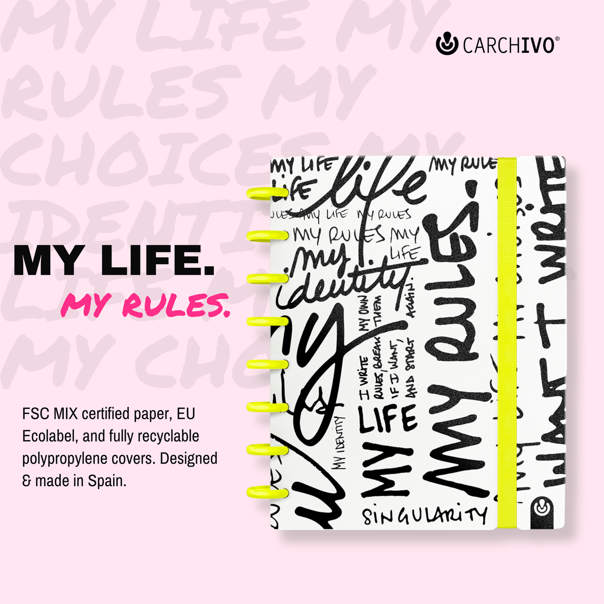 Carchivo Ingeniox My Life A5 Ruled Notebook - Yellow