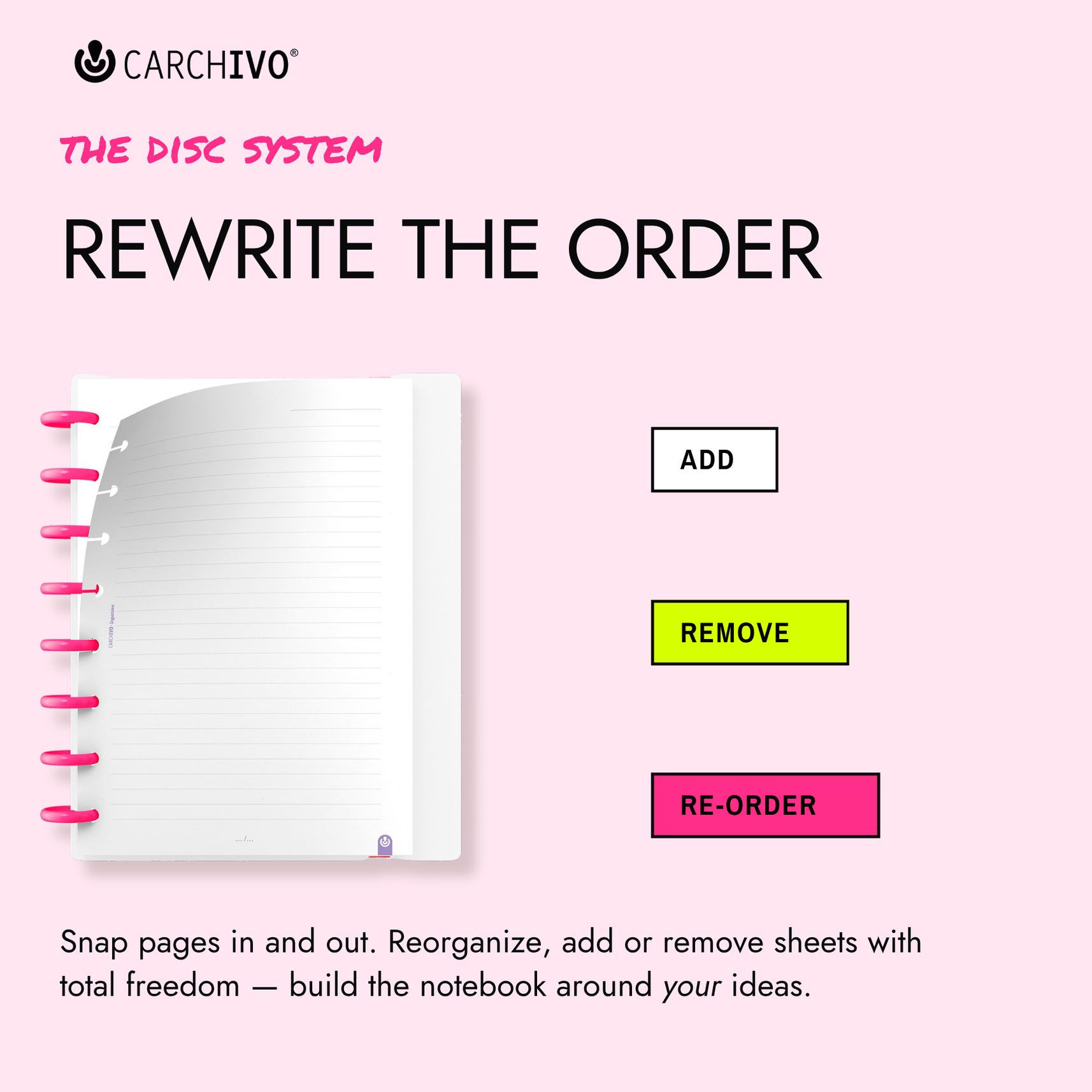Carchivo Ingeniox My Life Mini Dotted Notebook - Pink