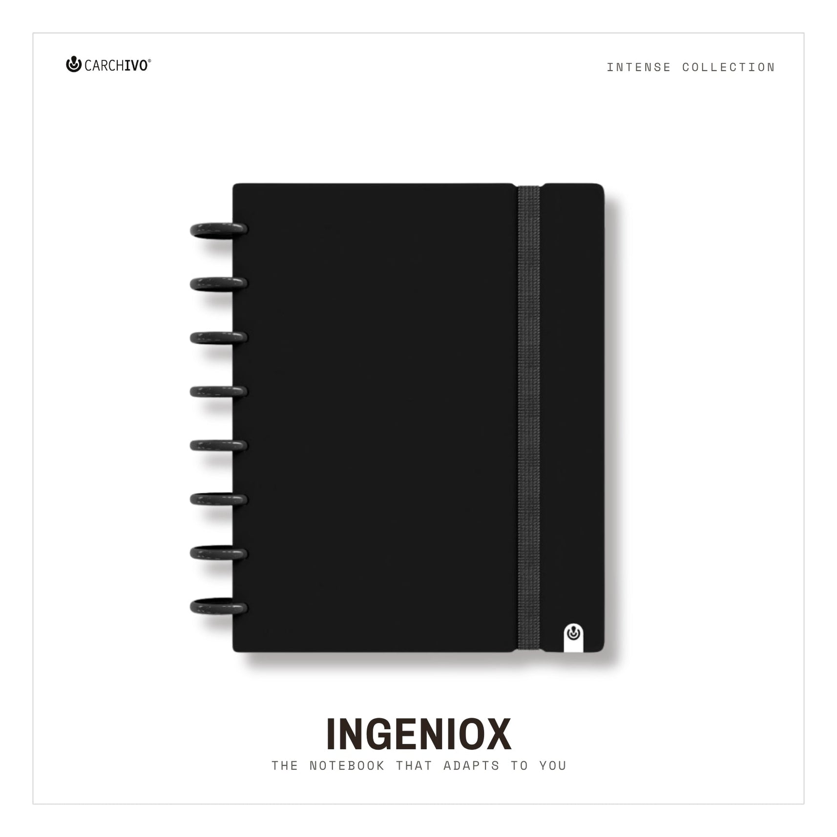 Carchivo Ingeniox A5 Gridded Notebook Intense - Black 