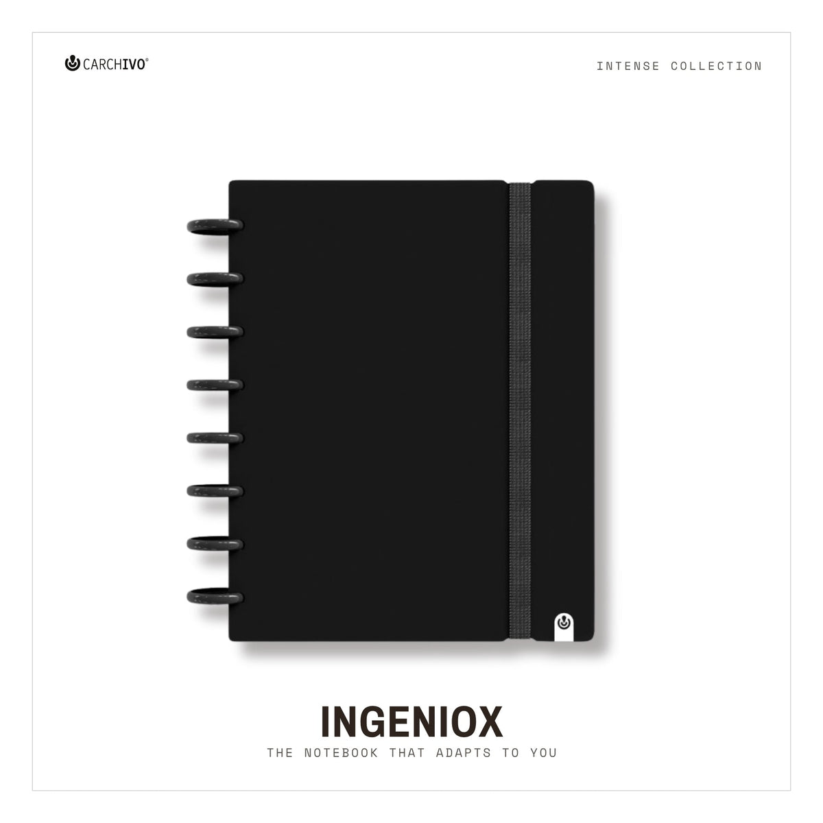 Carchivo Ingeniox A5 Gridded Notebook Intense - Black 