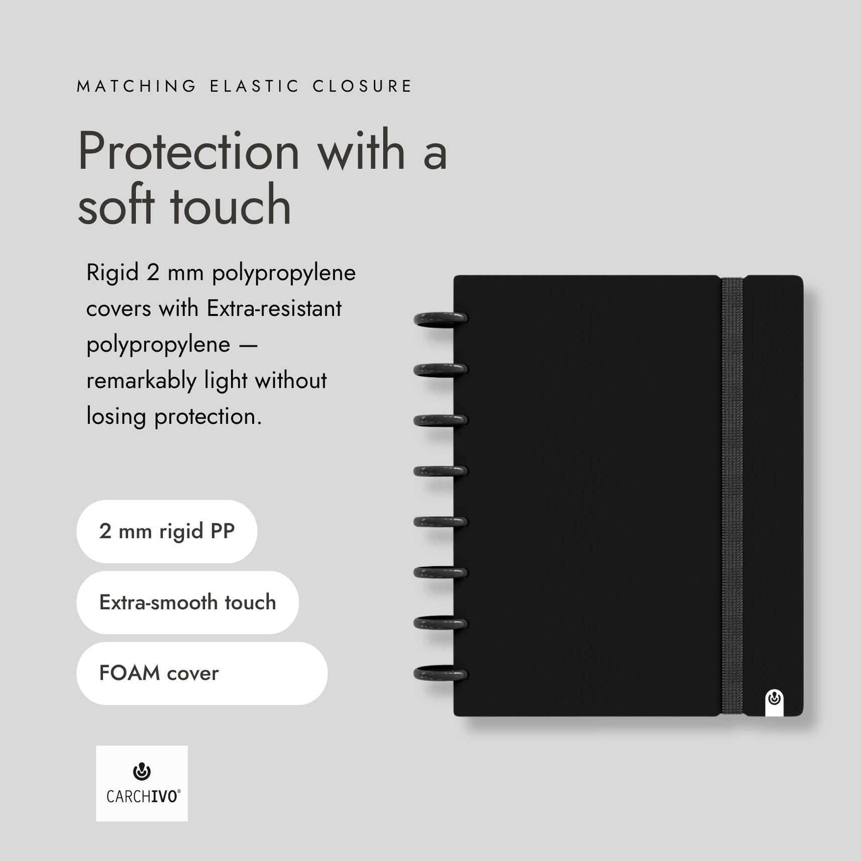 Carchivo Ingeniox A5 Gridded Notebook Intense - Black
