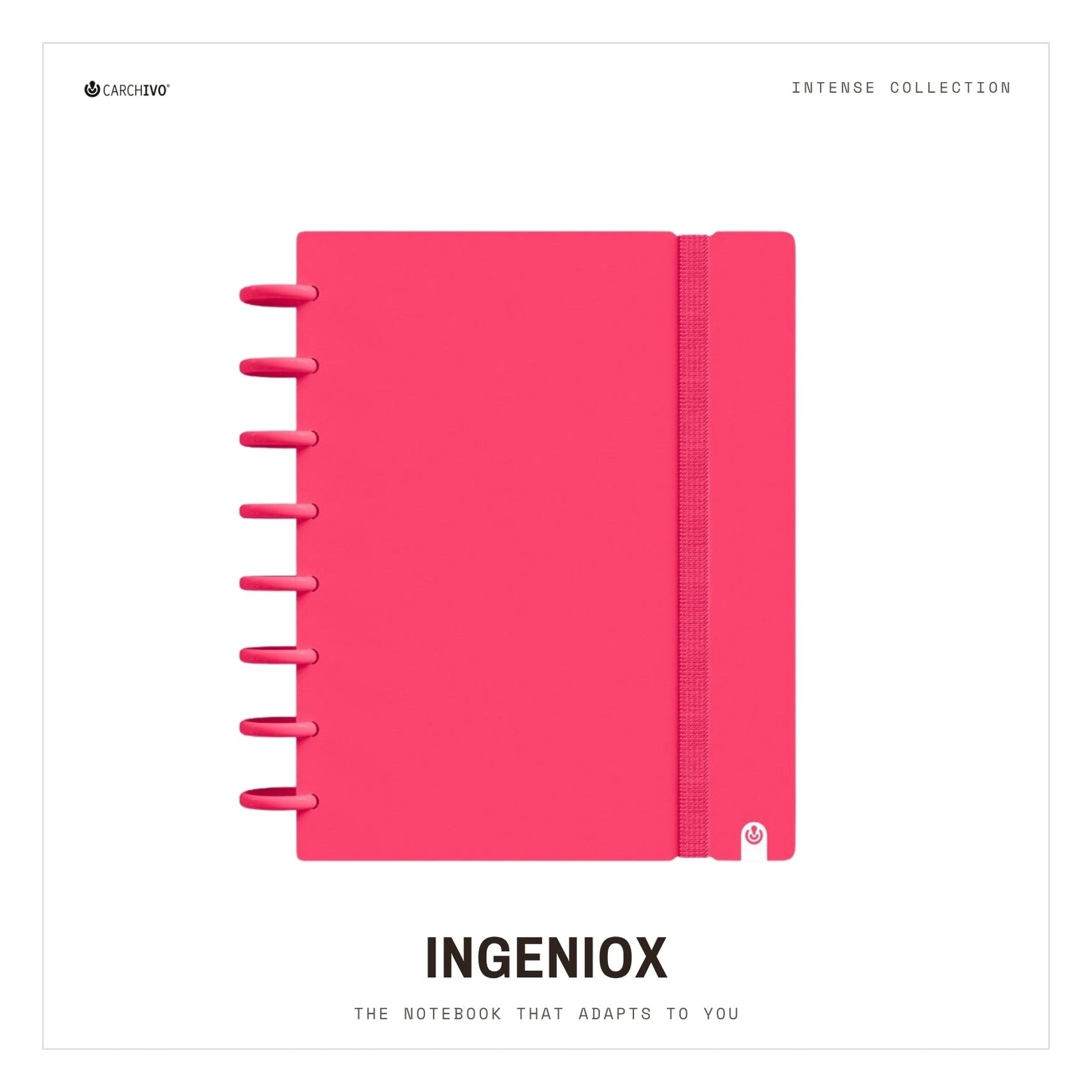 Carchivo Ingeniox A4 Grid Notebook Intense - Red