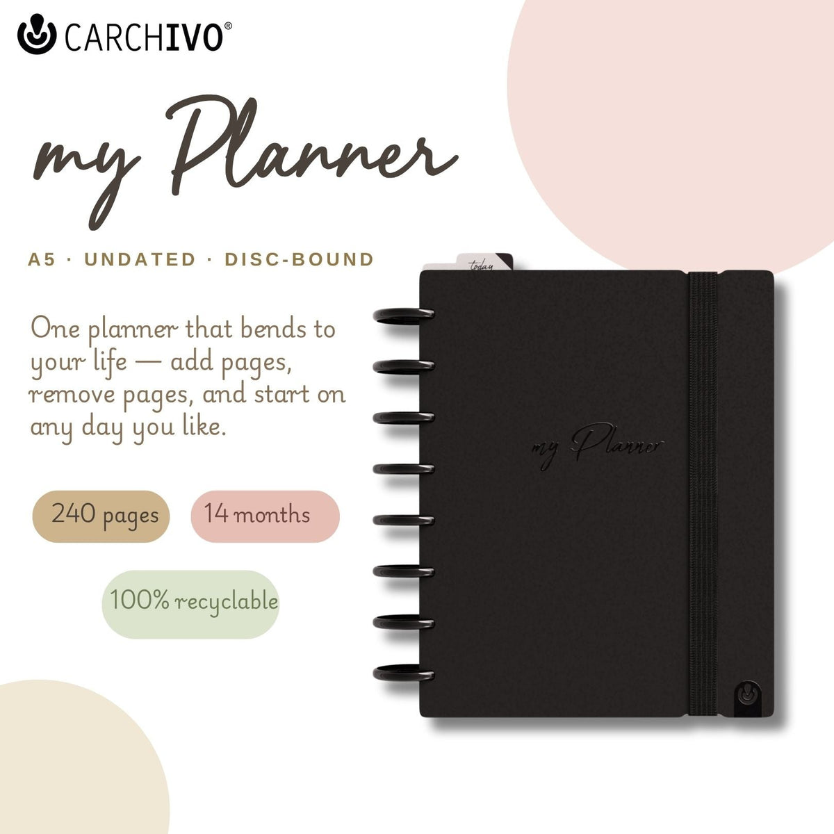 Carchivo Ingeniox A5 My Planner Classic - Black