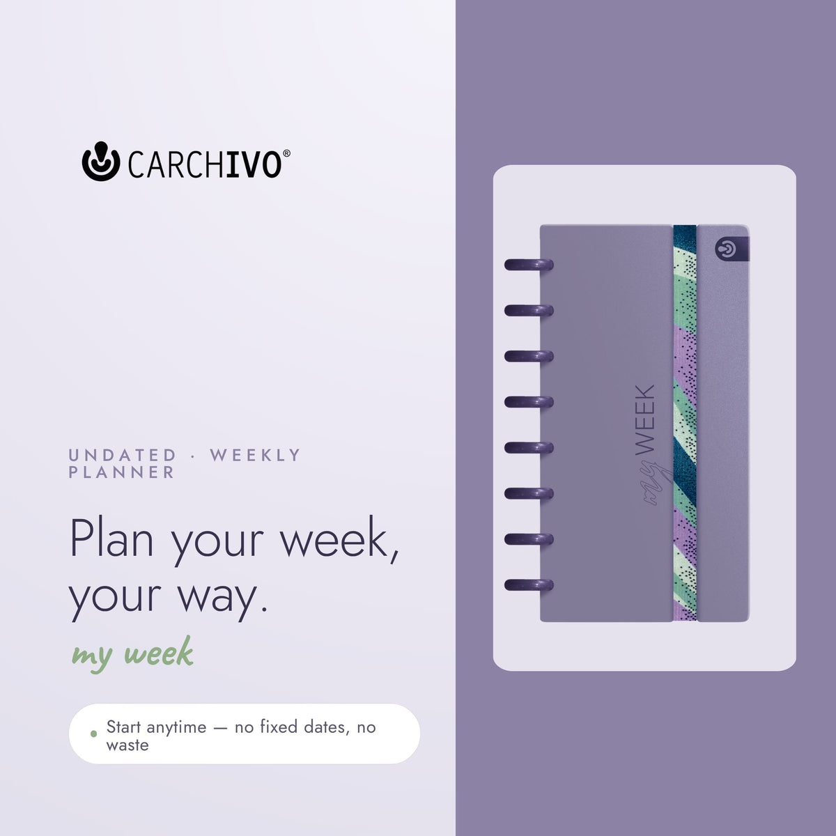 Carchivo Ingeniox My Week Planner & Checklist - Mauve