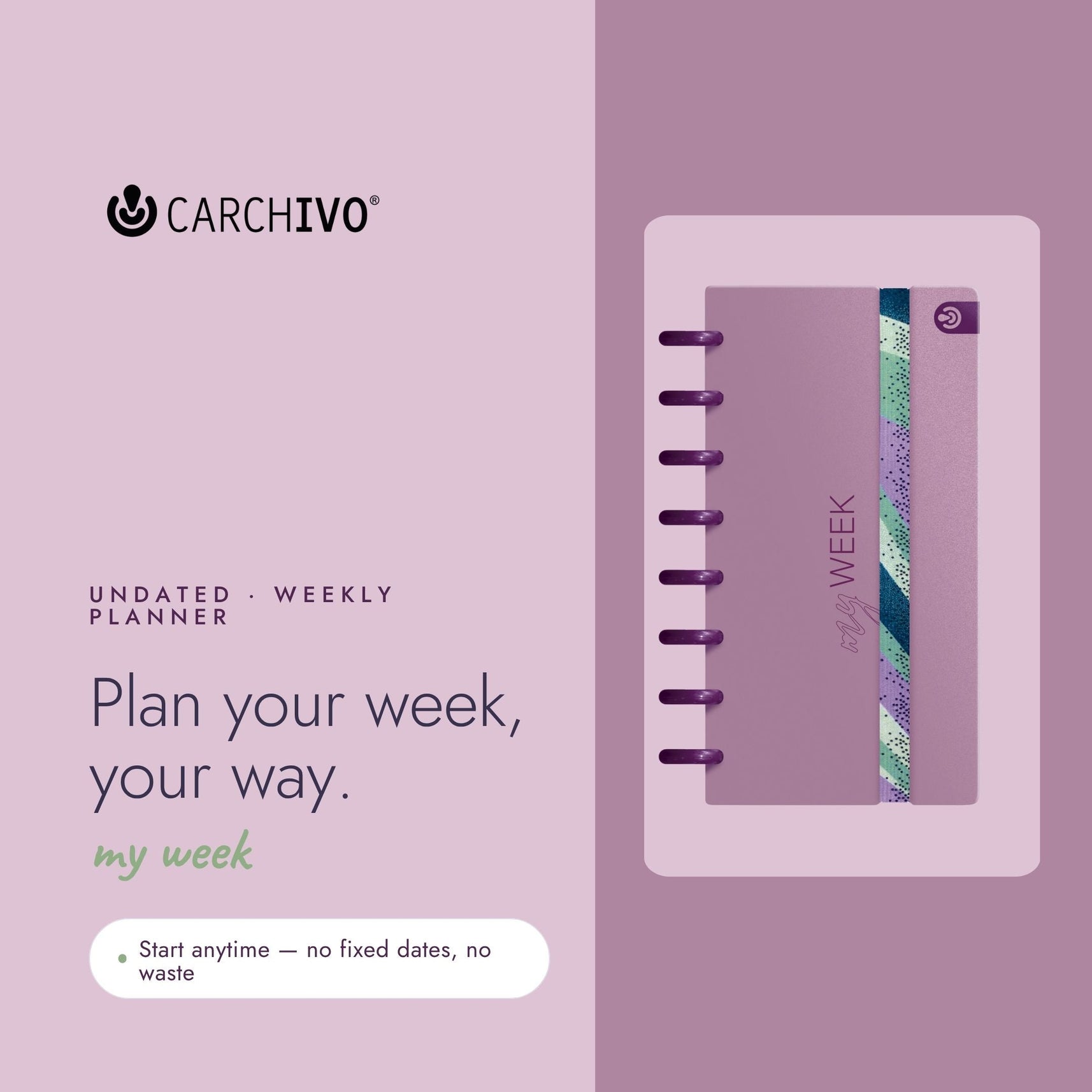 Carchivo Ingeniox My Week Planner & Checklist - Burgundy