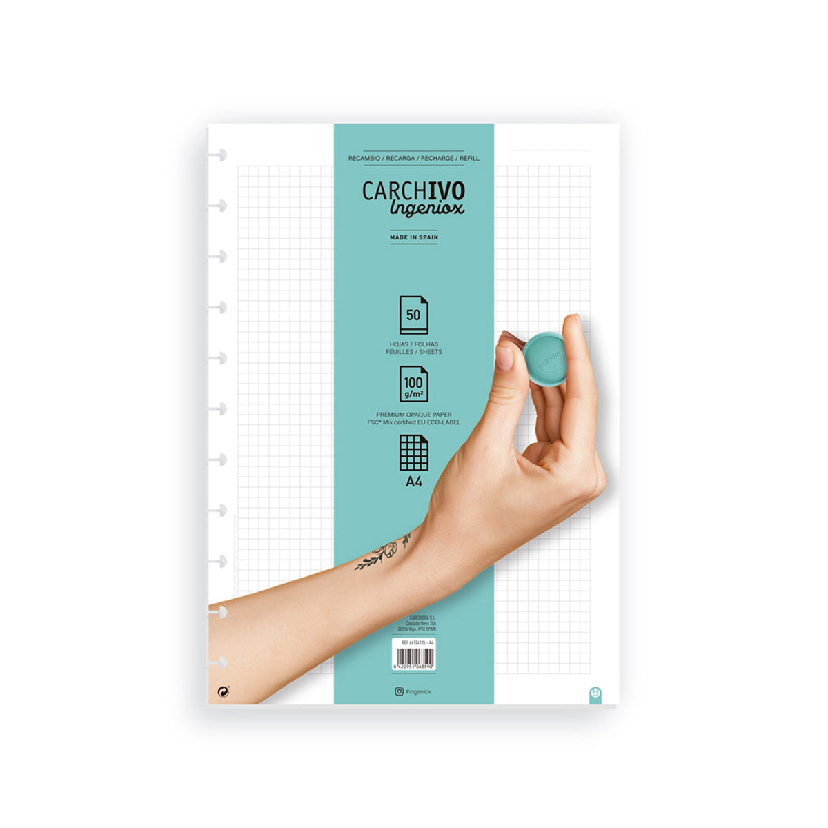 Carchivo Ingeniox Notebook Refill - Grid A4