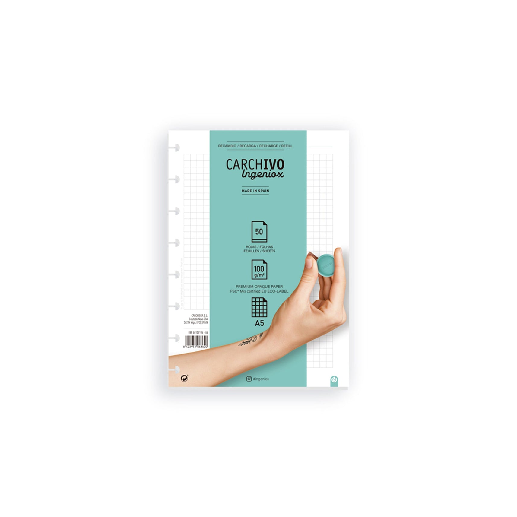 Carchivo Ingeniox Notebook Refill - Grid A5