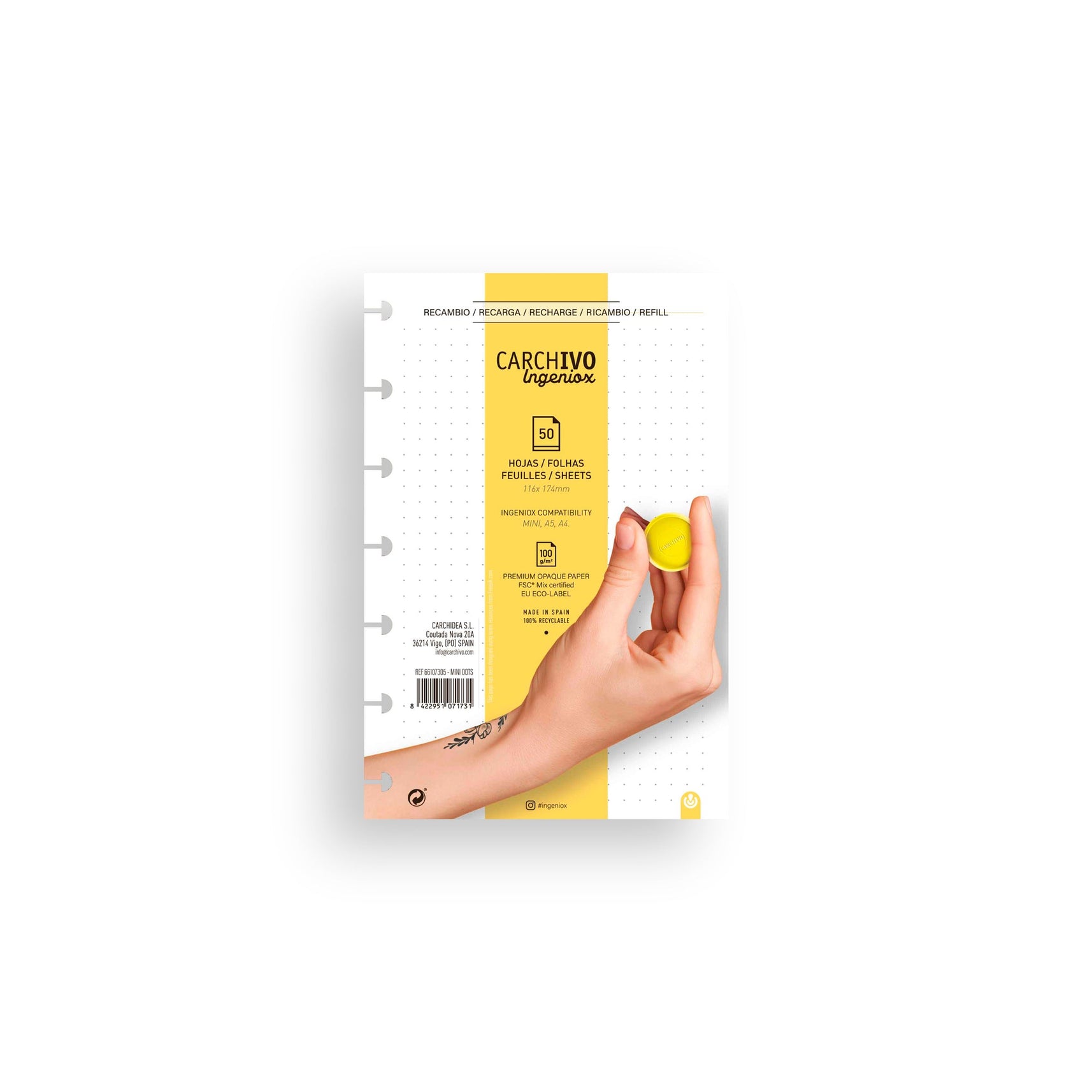 Carchivo Ingeniox Notebook Refill - Dotted A5