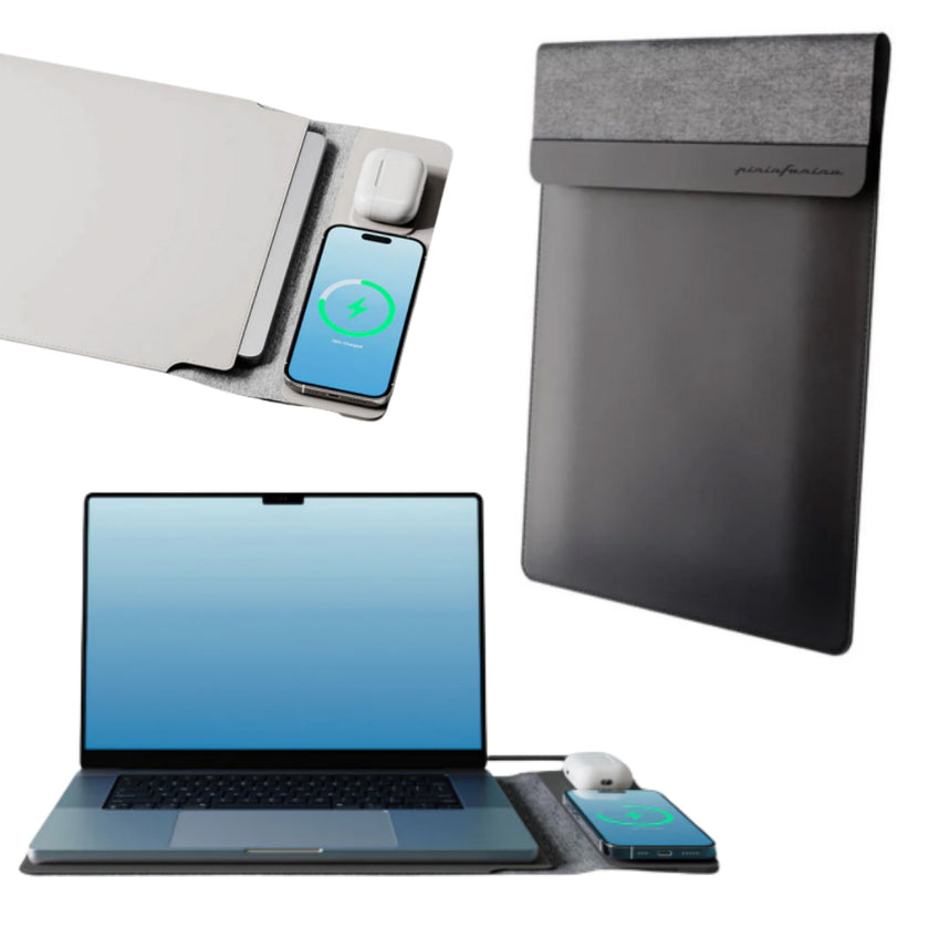 Pininfarina Note Pro Notebook Holder with Wireless Charging – Black