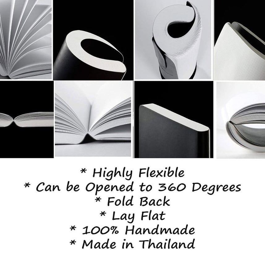 Zequenz Signature Classic 360° Notebook A7 - Soft Cover, 200 Sheets, Flat & Flexible, 70 g/m² Paper, Lined, Black, Filler-Friendly & Minimalist