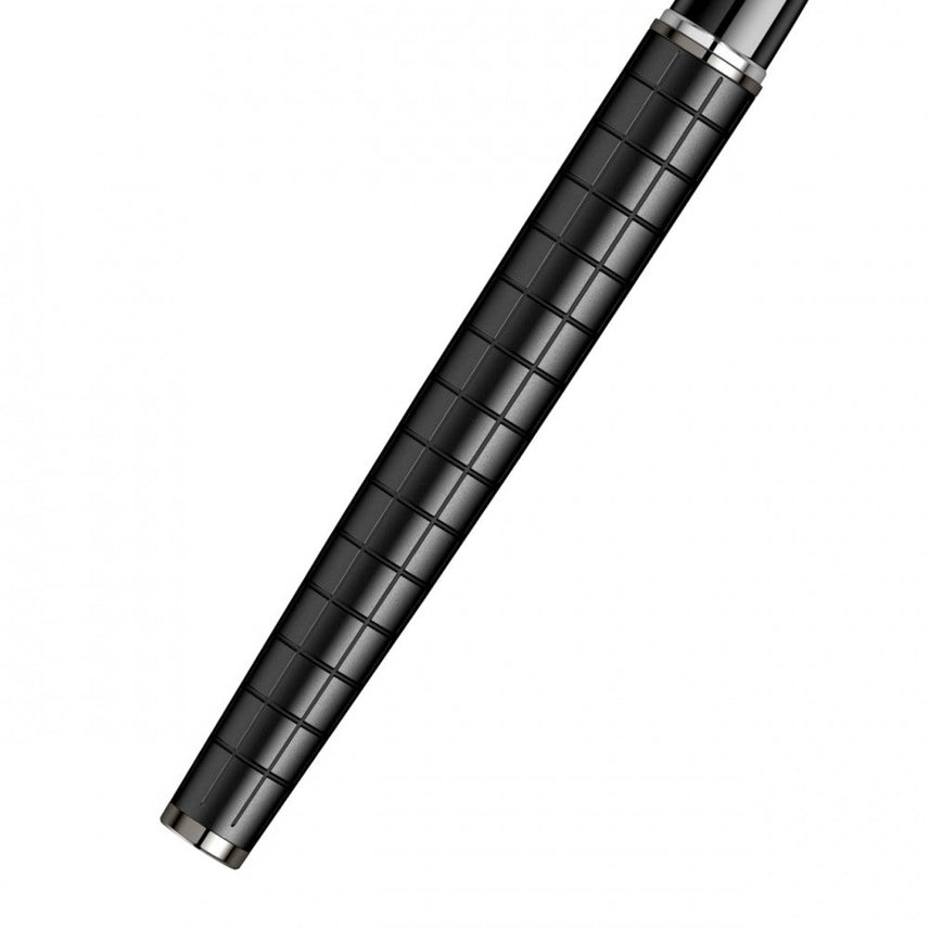 Scrikss | Honour 38 | Matt Black | Roller Ball Point Pen | Checkered Pattern