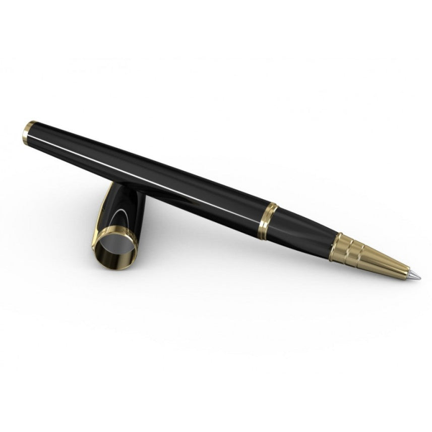 Scrikss | Honour 38 | Glossy Black | Roller Ball Point Pen | Gold Trims