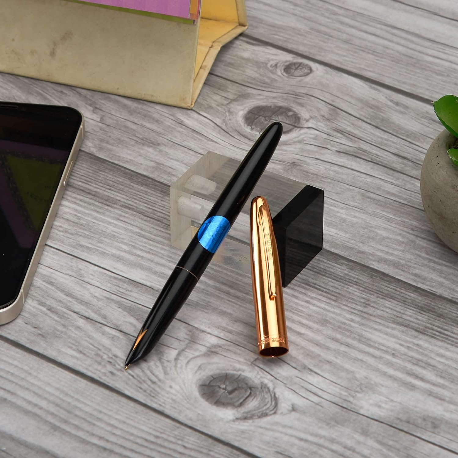 Hero 329 Original Fountain Pen with Iridium Nib – Gold Cap and Black Body