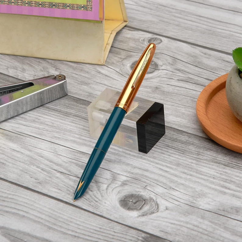 Hero 329 Original Fountain Pen with Iridium Nib – Gold Cap and Green Body