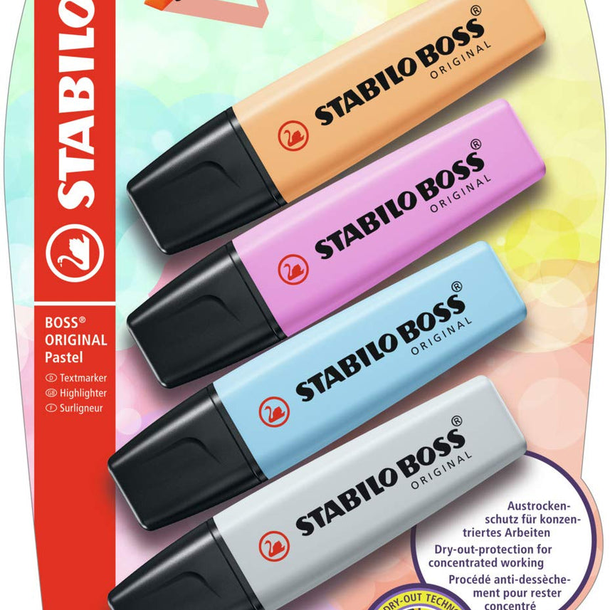 Stabilo Boss Highlighter Pastel-Pack Of 4 Blister