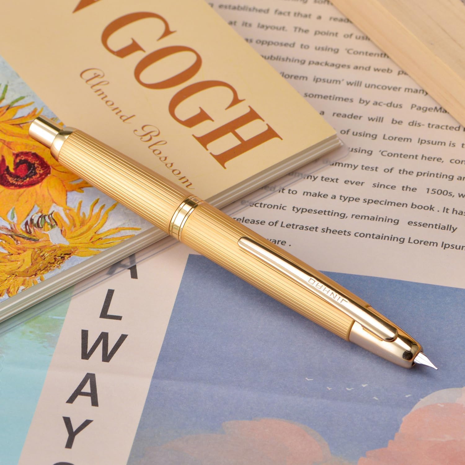 Jinhao 10 Capless Fountain Pen with Box, Retractable Fine Nib with Converter Set, Clip Version, Metal Body