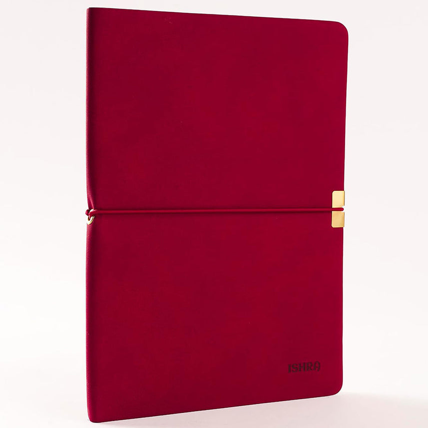 ISHRA A5 Size Ruled Notebook | Ideal Note Book Journal Diary for Work Office Writing Journaling Note Taking Travel | Red Soft Cover| 172 Pages | 80gsm | Fountain Pen Friendly Paper