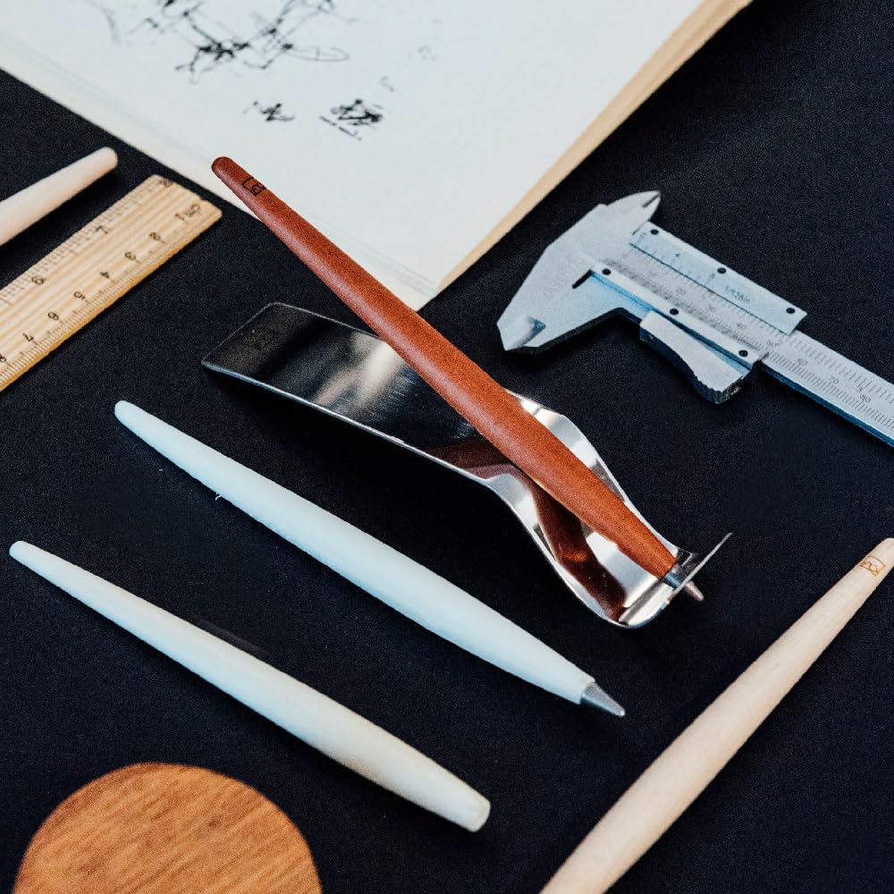 Pininfarina Forever Piuma Ballpoint Pen – Maple Wood with Stainless Steel Desk Stand