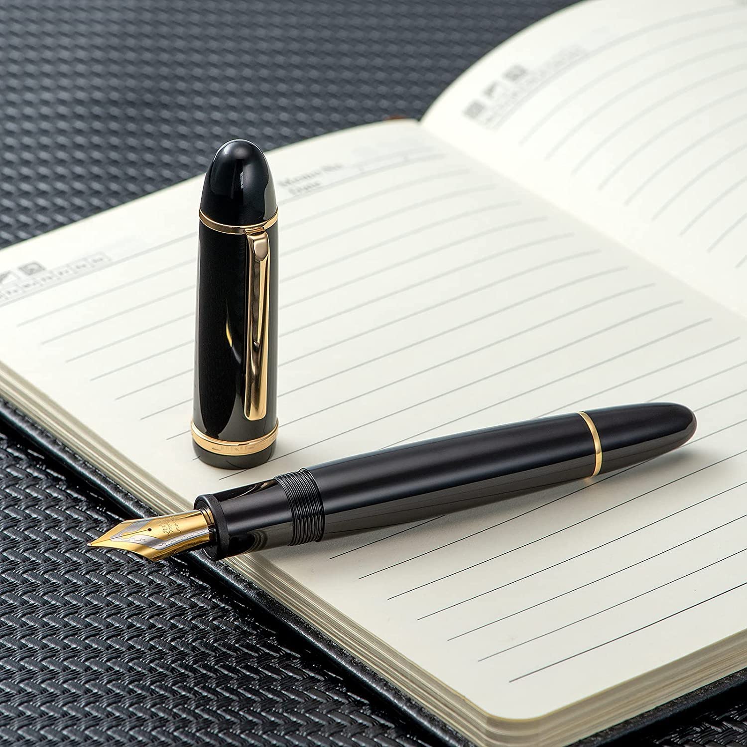 Jinhao X159 Black Fountain Pen – Extra Fine, Fine Nib Options, Gold Clip, Big Size Acrylic Pen with Converter