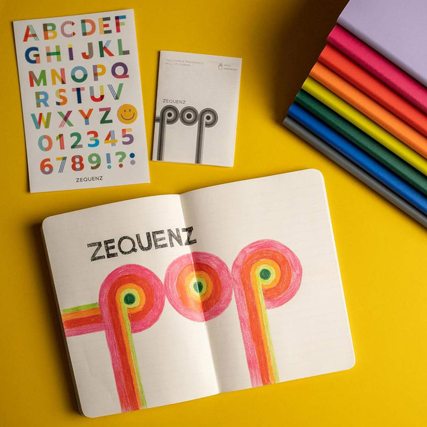 Zequenz B6 Size Notebook Set Pack of 4 Ruled Lined Paper 120 Pages Each 80GSM 360 Degree Flexibility 100% Handmade Fountain Pen Friendly POP Series Pink Orange Yellow Purple