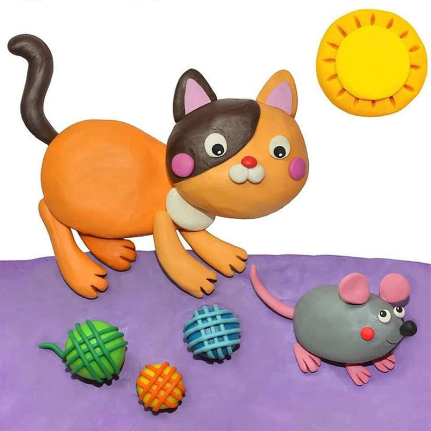 Jovi Plastilina Light Green Non-Drying Modelling Clay for Art & Craft, Pack of 6 Bars - 50gms Each for Fine Motor Skills, Moulding, Pottery Sculpting Project Work with Dough