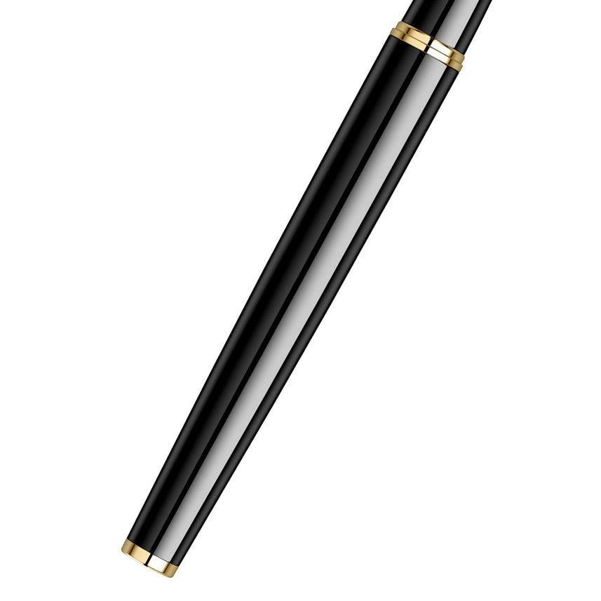 Scrikss | Honour 38 | Fountain Pen | Glossy Black | Medium Nib | 23k Gold Plated