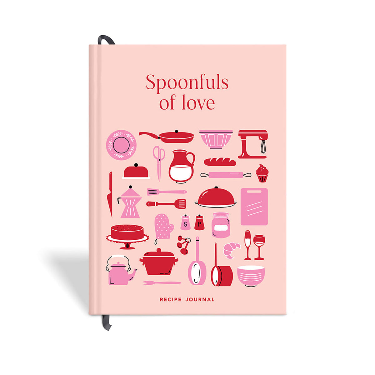 7mm Between the Lines | Recipe Journal | A5 Size | 4 Sticker Sheets | Hardbound and Laminated | Spoonfuls of Love | Pink