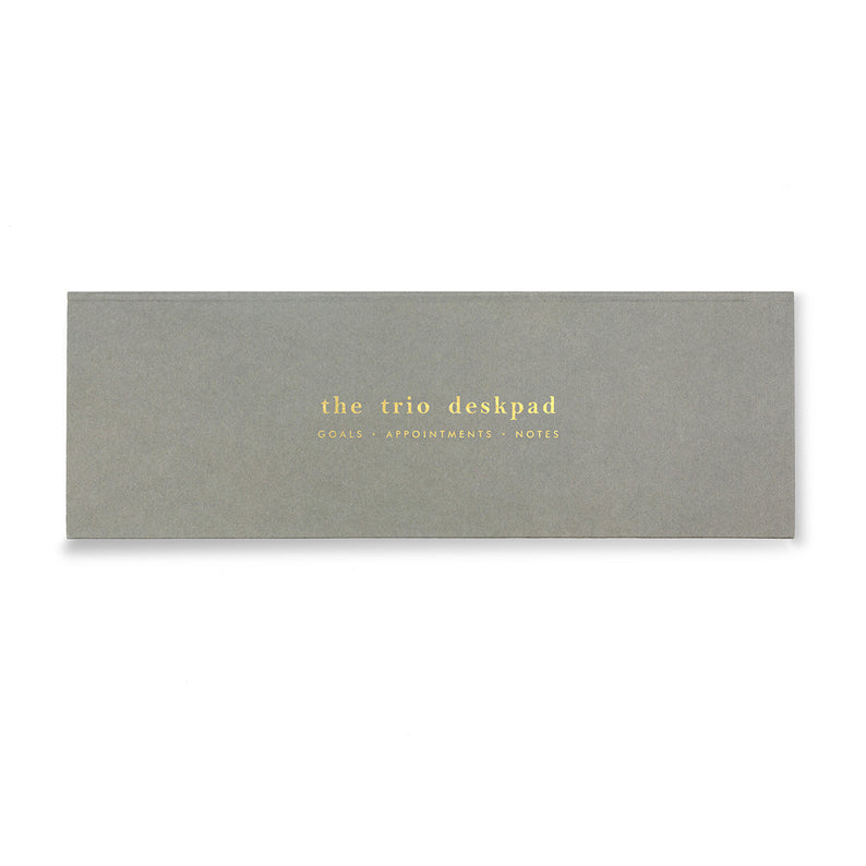 7mm Between the Lines | Trio Desk Pad | Grey | Printed Hardbound Notepad