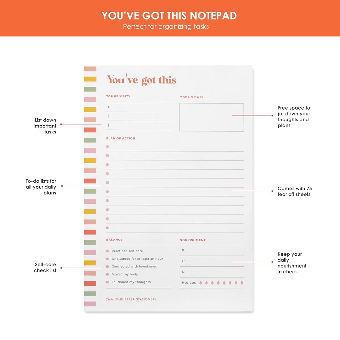 7mm Between the Lines | You've Got This | Notepad | Pack of 2