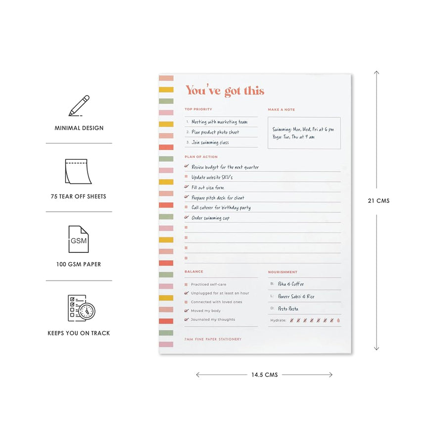 7mm Between the Lines You've Got This Notepad