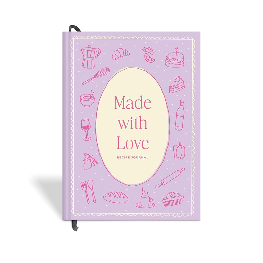 7mm Recipe Journal | A5 Size | 4 Sticker Sheets | Hardbound and Laminated | Made with Love | Mauve