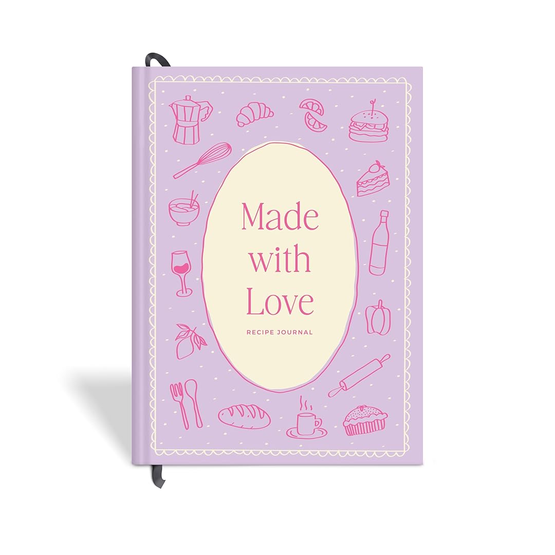 7mm Recipe Journal | A5 Size | 4 Sticker Sheets | Hardbound and Laminated | Made with Love | Mauve
