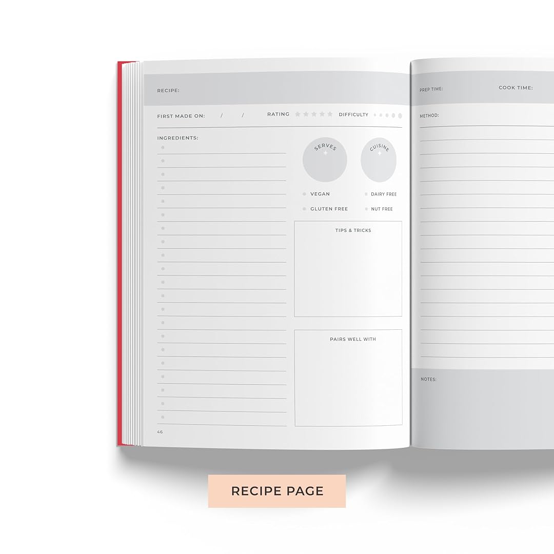 7mm Recipe Journal | Make your own Recipe and Cook Book | A5 Size | Hardbound and Laminated | Jade