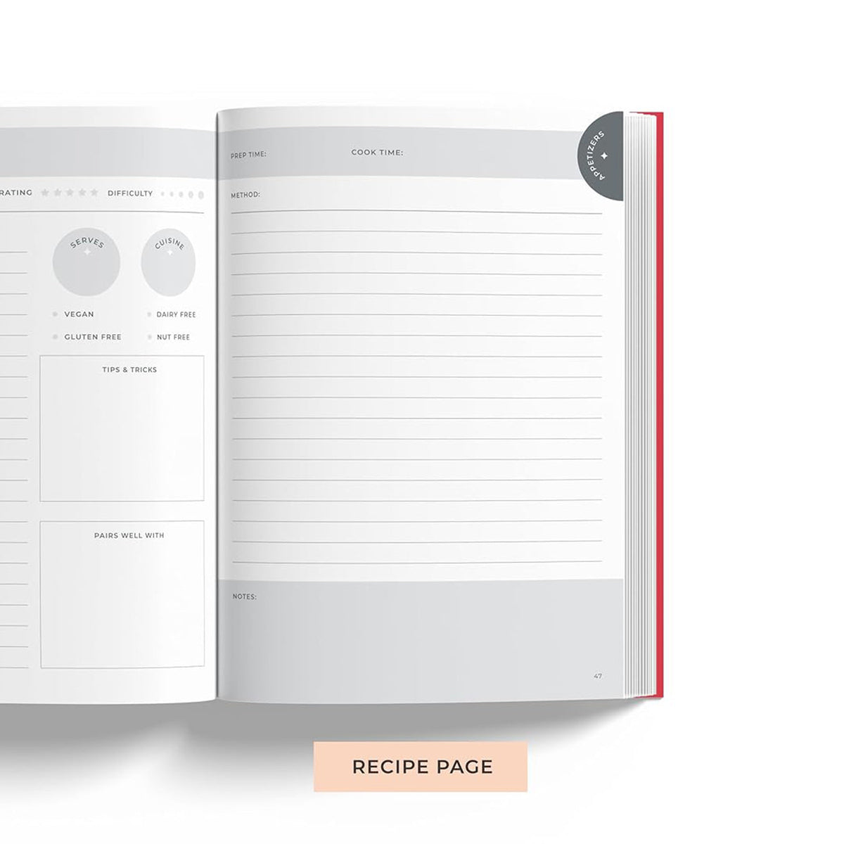 7mm Recipe Journal | Seasoned With Love| A5 Size | Hardbound and Laminated | Beige