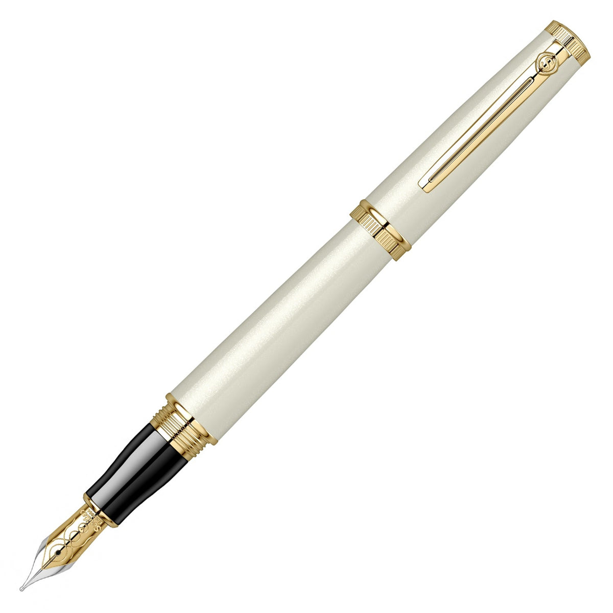 Scrikss Heritage Medium Nib Fountain Pen - White Pearl GT