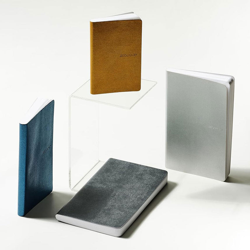 Zequenz A6- Size Matte Gold Notebook Ruled Acid Free Paper 256 Pages 70GSM 360 Degree Flexibility 100% Handmade PU and White paper Galaxy Series Bookmark Included