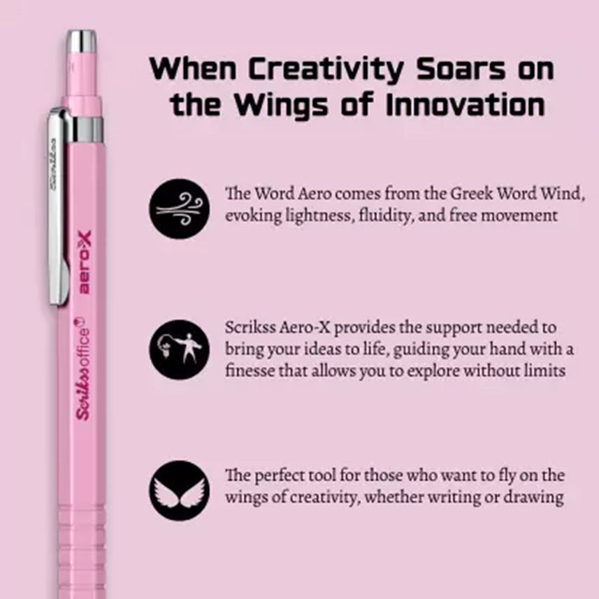 Scrikss Aero-X 0.7mm Mechanical Pencil - Pink