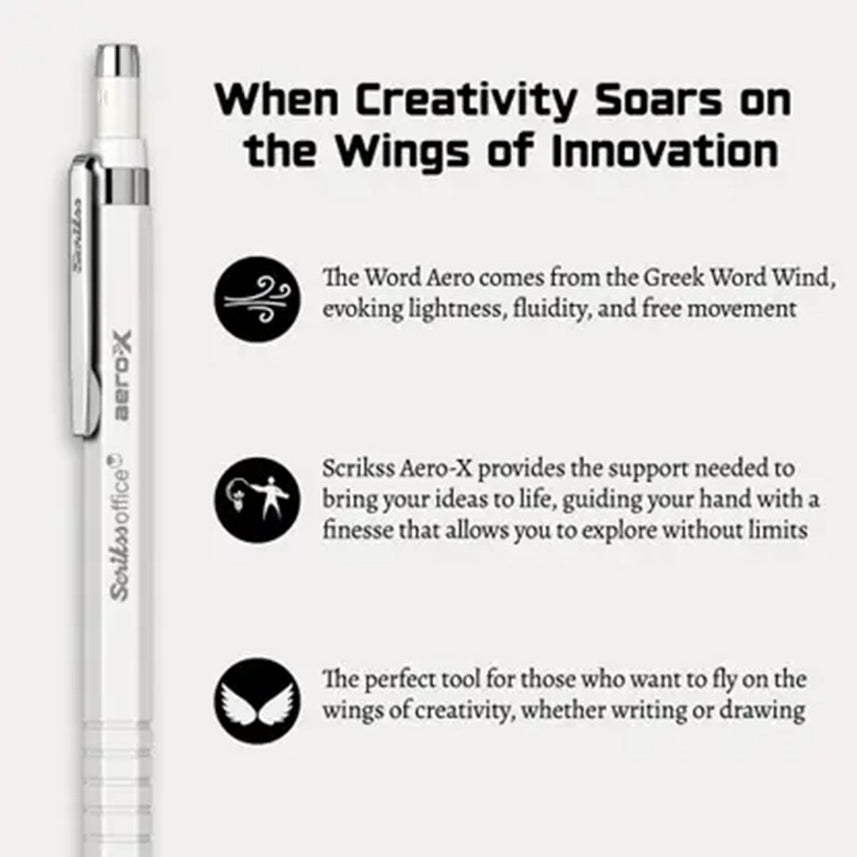Scrikss | Aero-X | Mechanical Pencil | 0.7mm | White