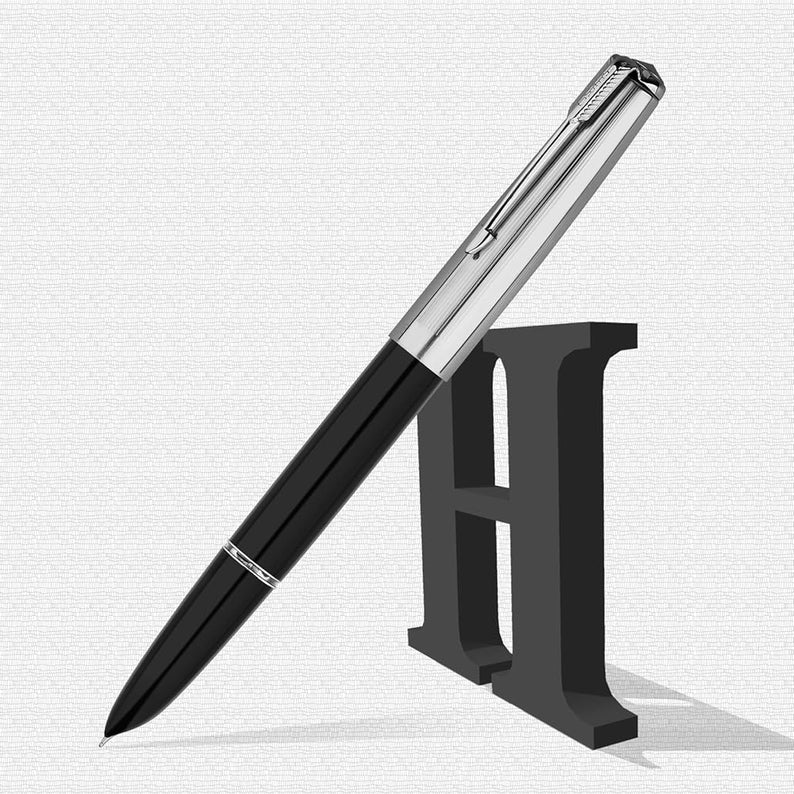 Hero 616 Fountain Pen with Iridium Extra-Fine 0.3mm Nib - Black Body & Silver Cap, Smooth Writing