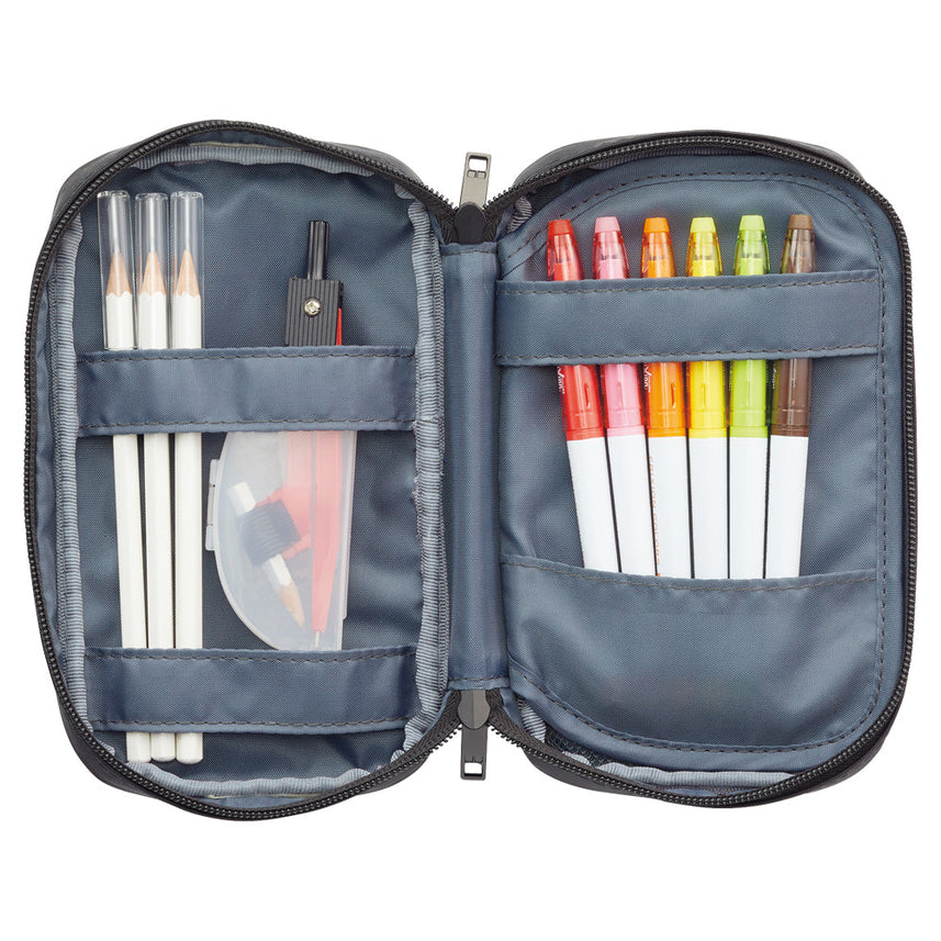 Pen case [book type] triple