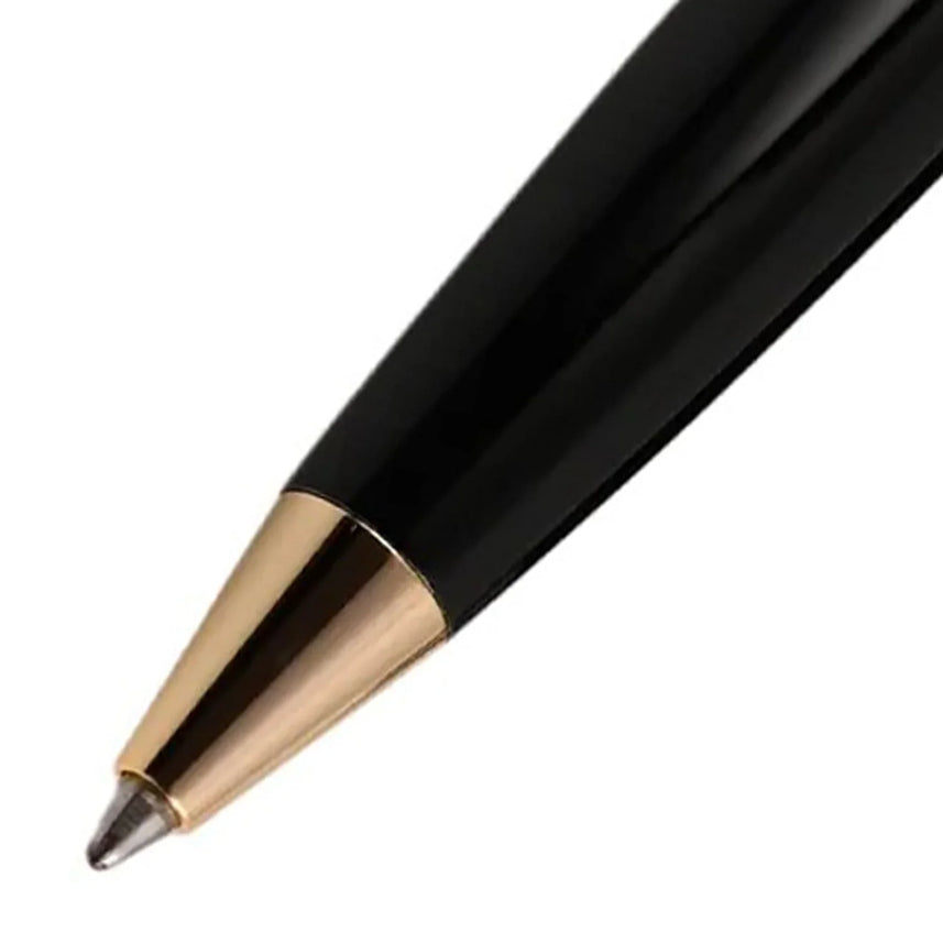Arista | Ballpoint Pen | Black With Gold Trim | With Gold Chrome Table Clock