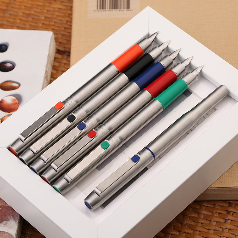 Moonman B25 Spades Ares Fountain Pen – Fine Nib (0.5mm), Stainless Steel