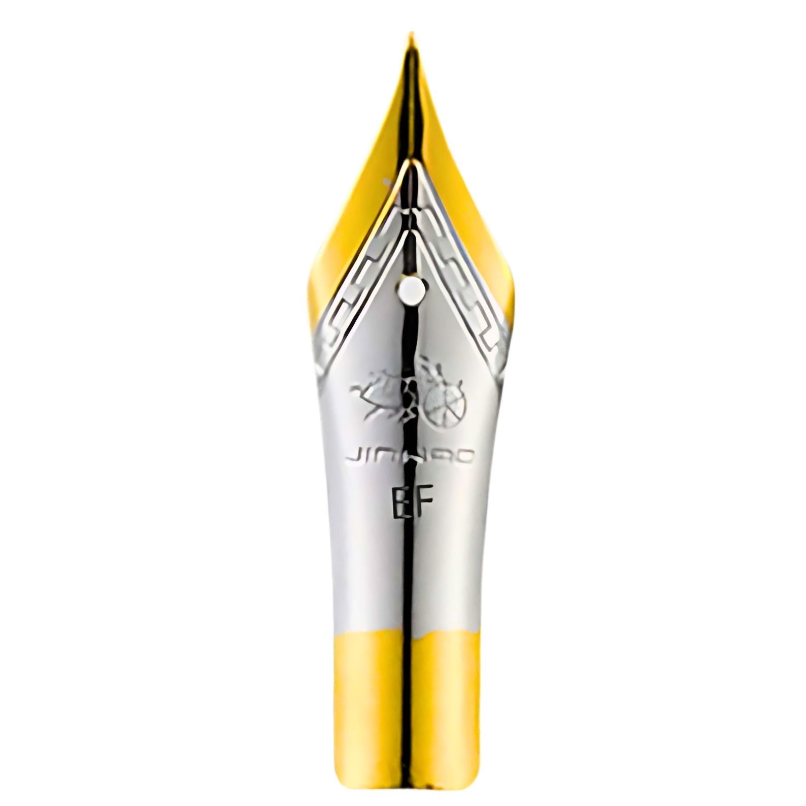 Jinhao 82 Fountain Pen Nib – Silver with Gold Trim (Pack Of 2)| Extra Fine, Fine, and Bent Calligraphy Nib Options