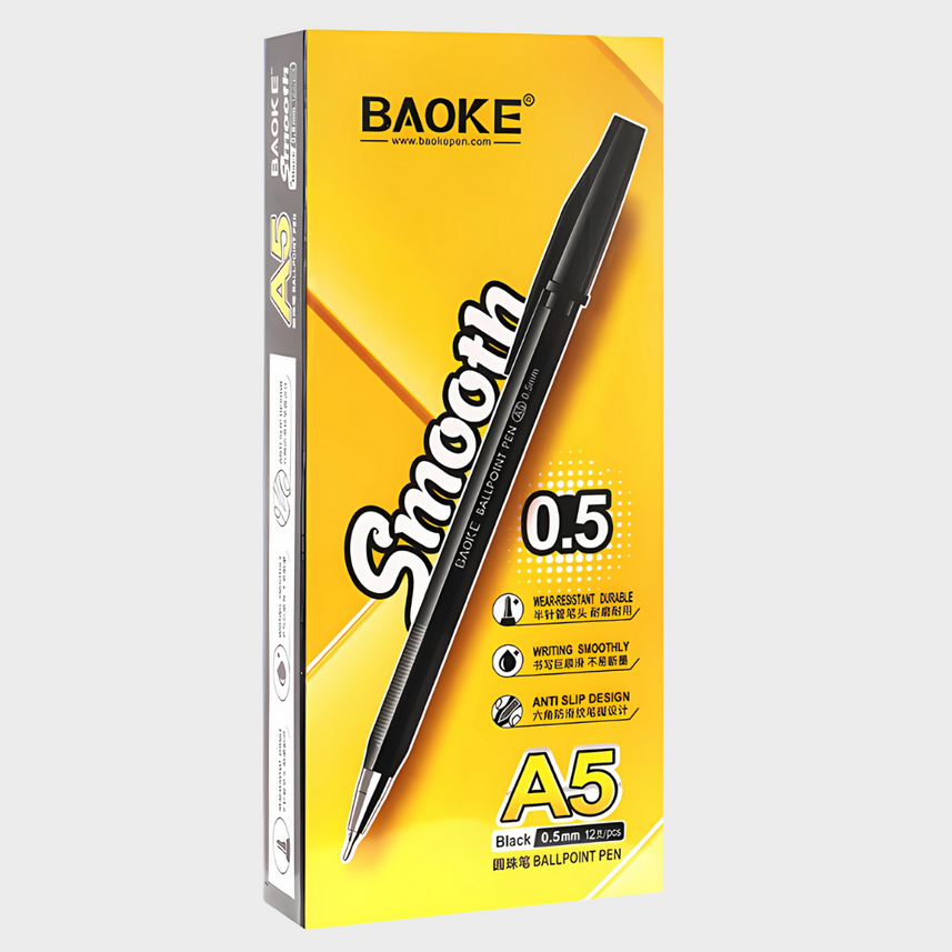 Baoke | Ballpoint Pen | 0.5mm | Black Ink | A5